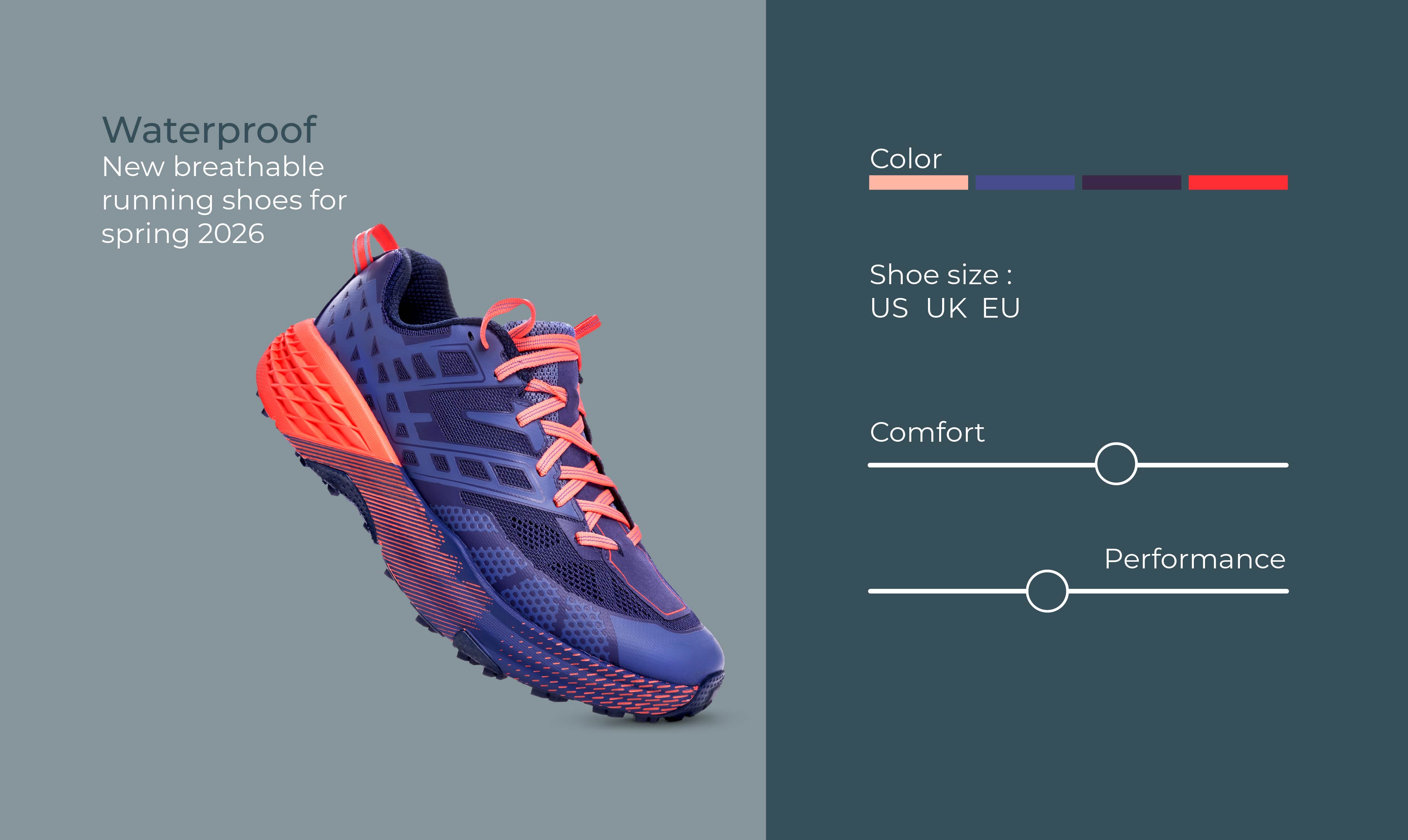 illustration of shoes with discription chart